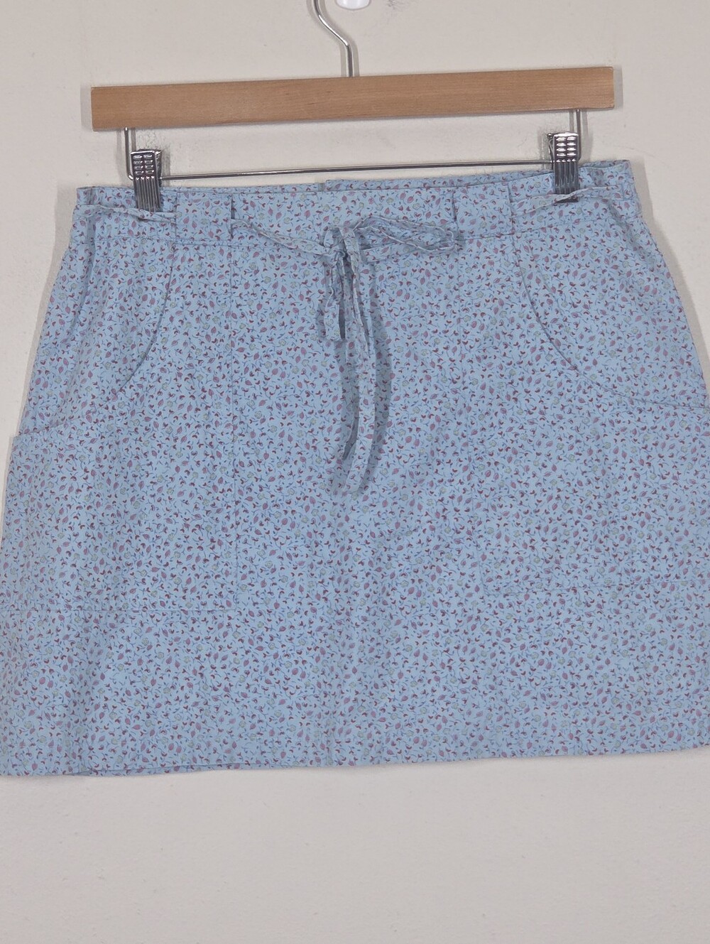 Vtg American Eagle Blue Ditsy Floral Mini Skirt Cotton 6 Boho Cottagecore Fairy